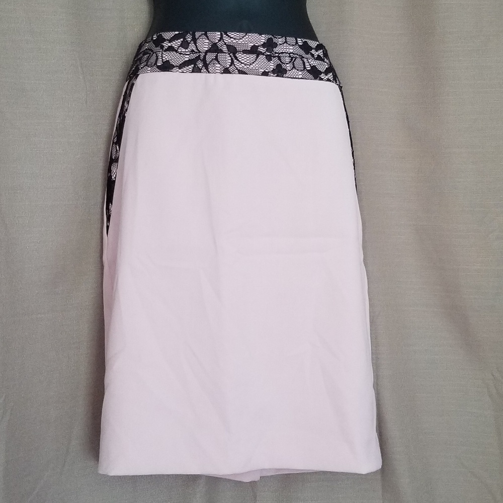 The Limited Pink Pencil Skirt Black Lace